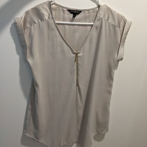 Express Champagne Front Zipper Detail Blouse size S